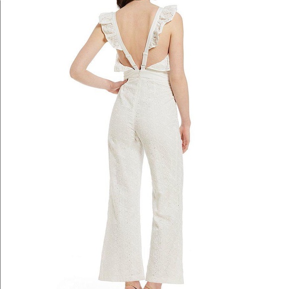 Gianni Bini Fiona Eyelet Flare Leg Jumpsuit - Picture 4 of 7